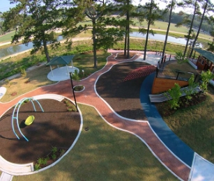 park walkways with rubber safety surfacing