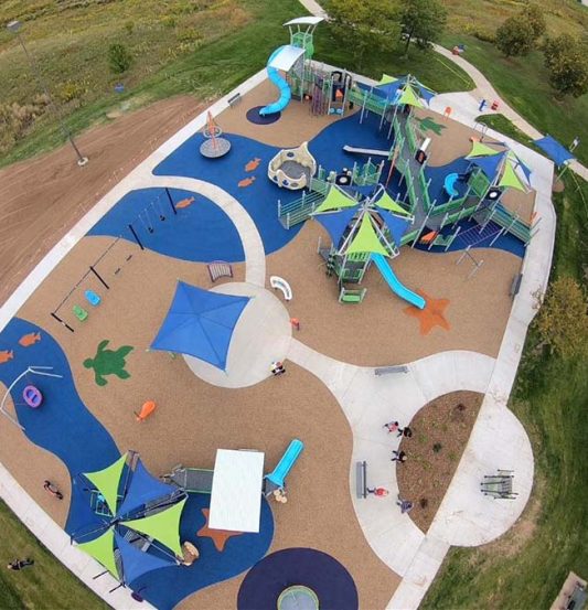 playground at Memorial Park in WI with safety surfacing