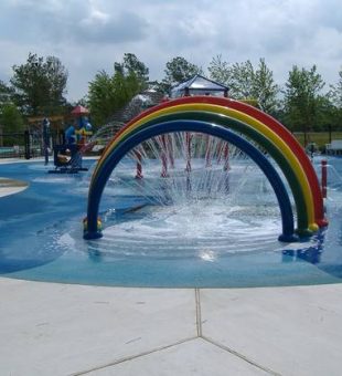 water play pad with rubber safety surfacing