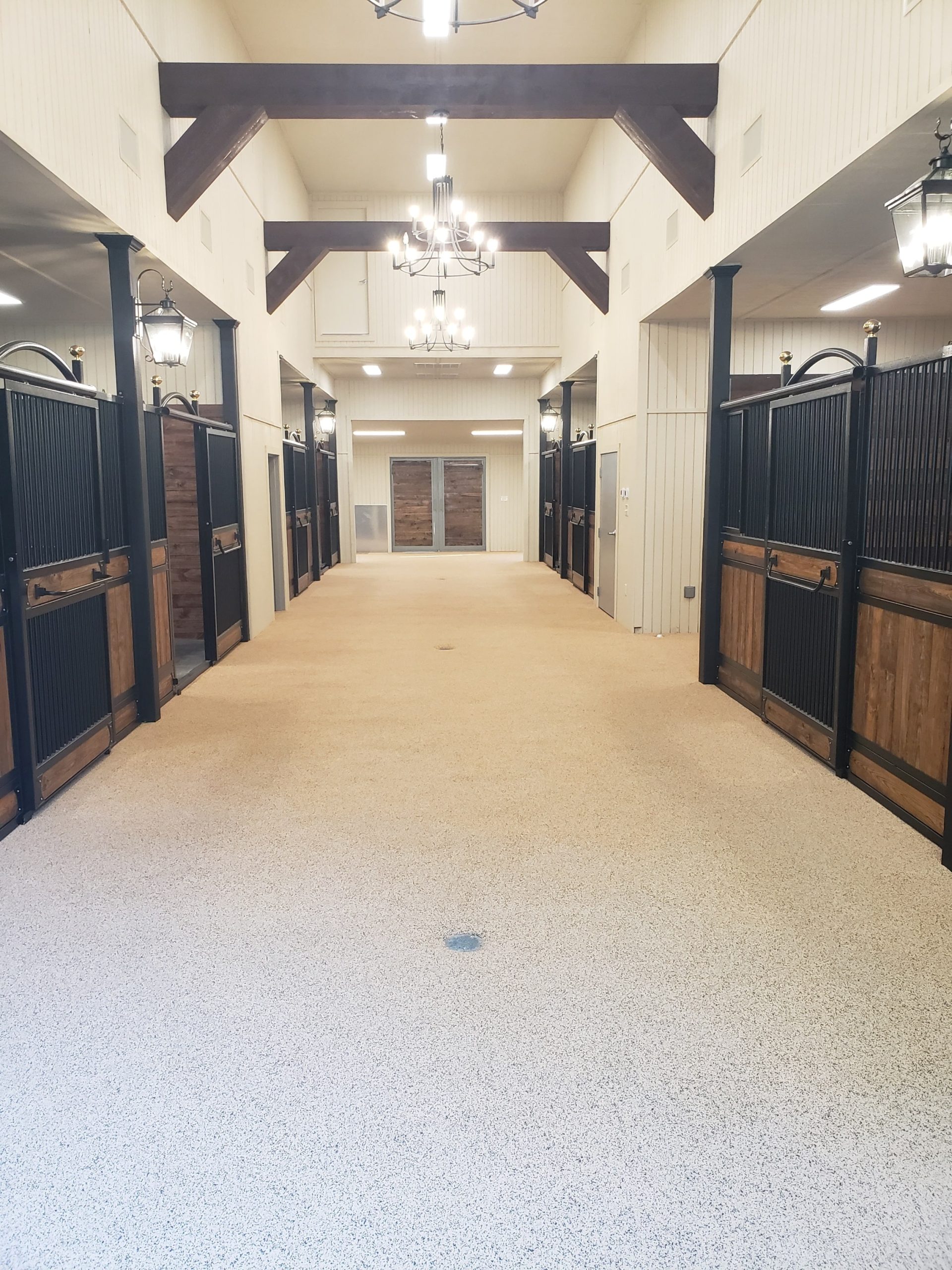 stables with rubber surfacing